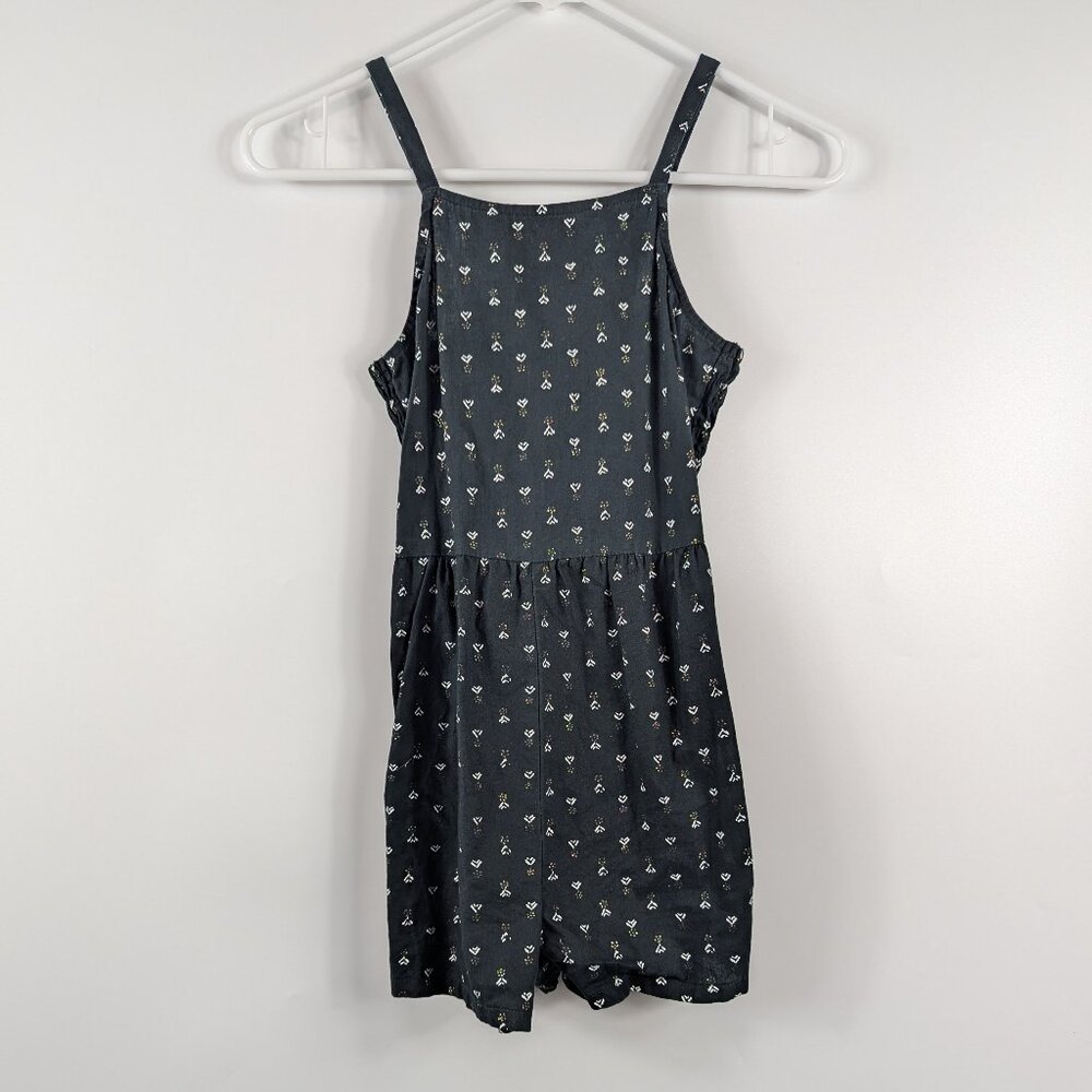 Carter's Kid Black Floral Sleeveless Keyhole Romper Size 10/10A EUC